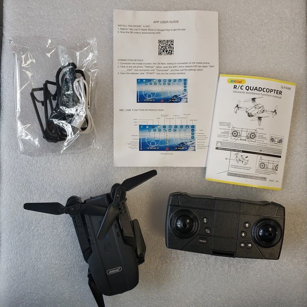 DRONE PIEGHEVOLE CON FOTOCAMERA 1080P TELECOMANDO SMARTPHONE WIFI 2.4GHZ Q-FA98 - 18