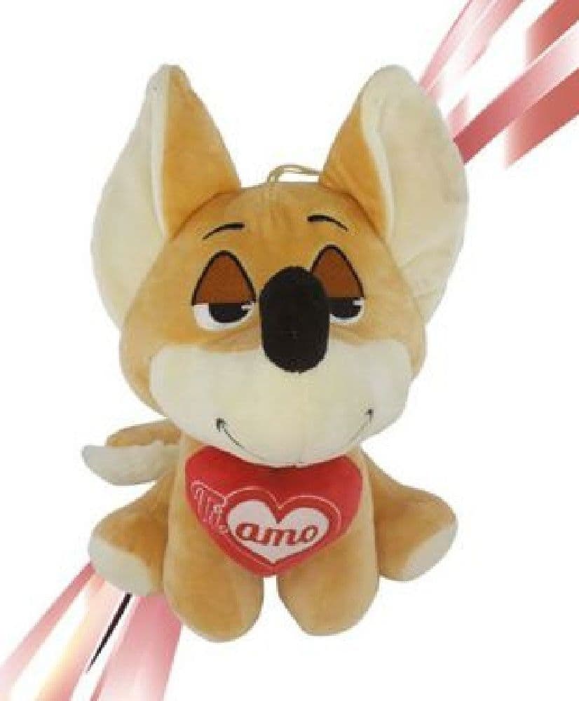 VOLPE PELUCHE 22 CM CON CUORE TI AMO IDEA REGALO SAN VALENTINO COL. ASS. 92447 - 5