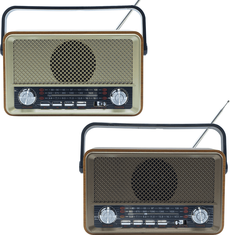 RADIO FM RETRO WIRELESS ALTOPARLANTE MP3 PORTATILE BLUETOOTH USB AUX TF Q-SY500 - 2