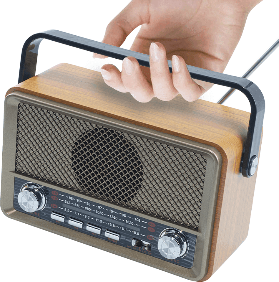 RADIO FM RETRO WIRELESS ALTOPARLANTE MP3 PORTATILE BLUETOOTH USB AUX TF Q-SY500 - 4