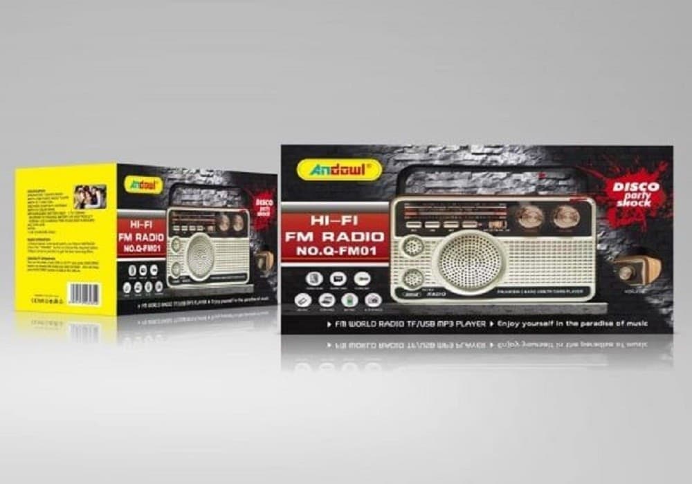 RADIO FM RETRO WIRELESS ALTOPARLANTE MP3 PORTATILE BLUETOOTH USB AUX TF Q-FM01 - 3