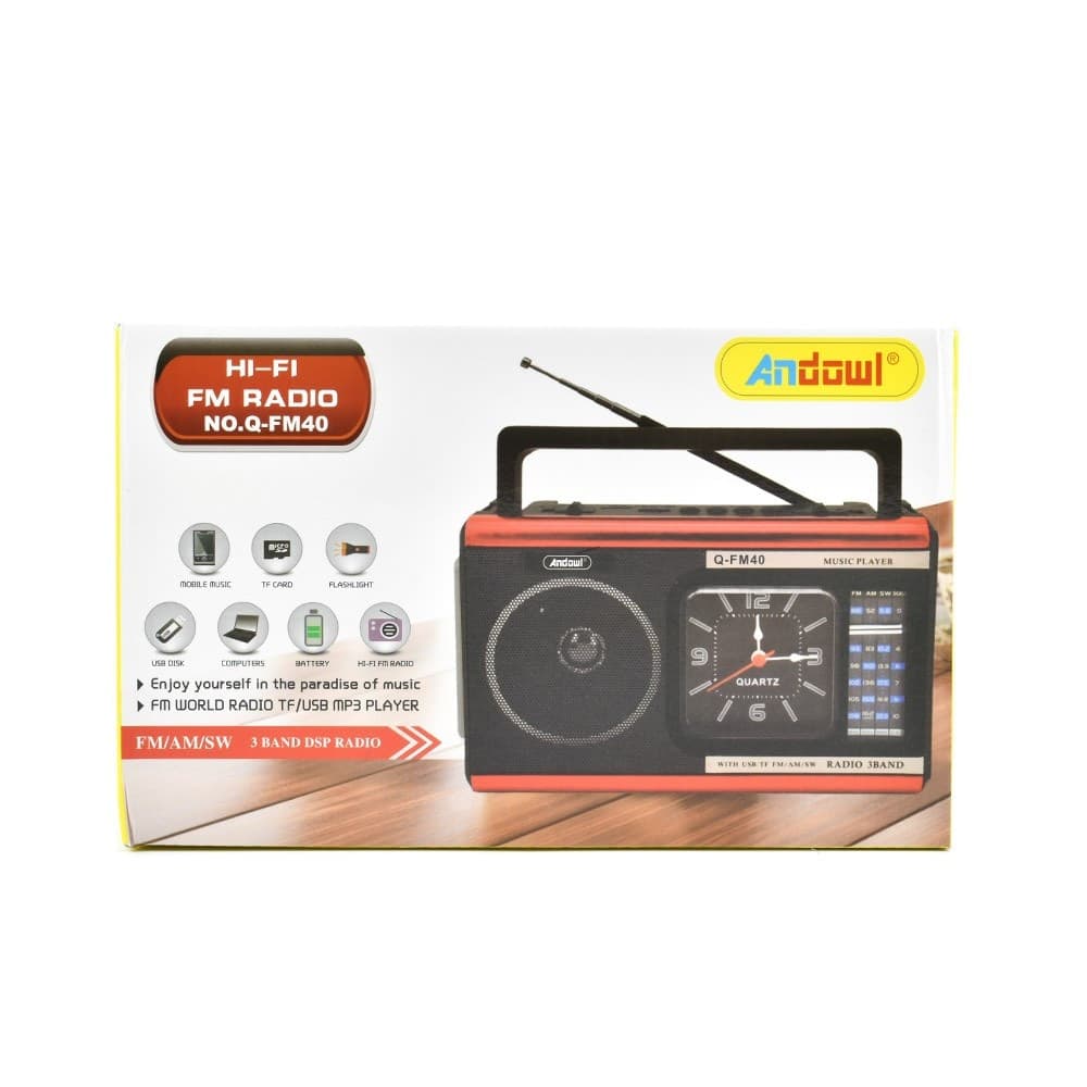 RADIO PORTATILE A BATTERIA USB SVEGLIA Q-FM40 ALTOPARLANTE BLUETOOTH CON TORCIA - 7