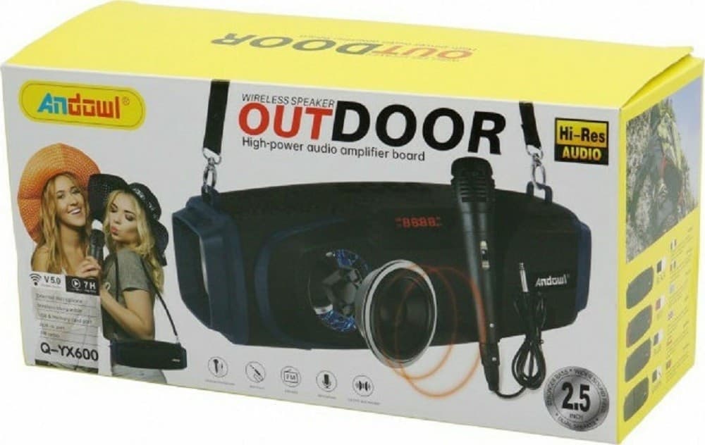 CASSA WIRELESS BLUETOOTH PORTATILE SISTEMA KARAOKE CON MICROFONO CABLATO Q-YX600 - 6