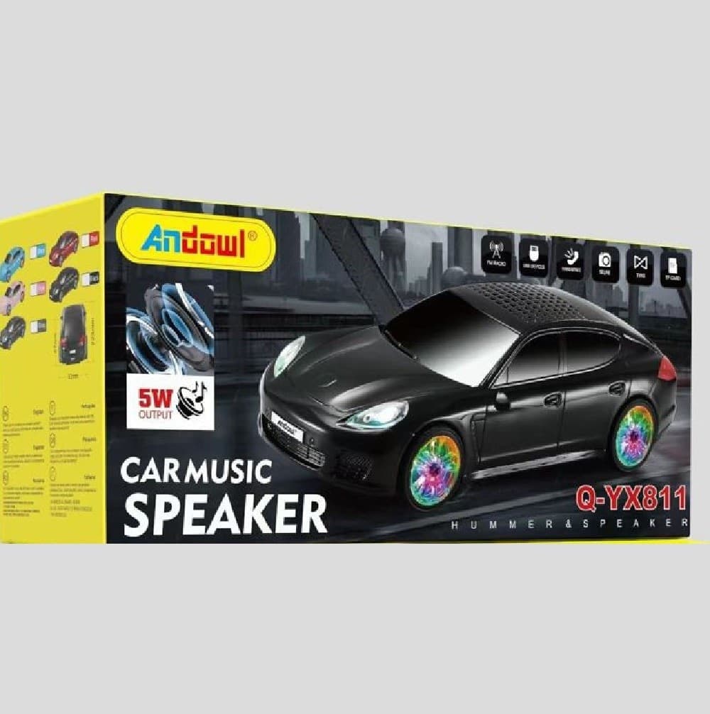 SPEAKER ALTOPARLANTE MUSICALE WIRELESS FORMA D'AUTO 5W USB/TF MP3 RADIO Q-YX811 - 4