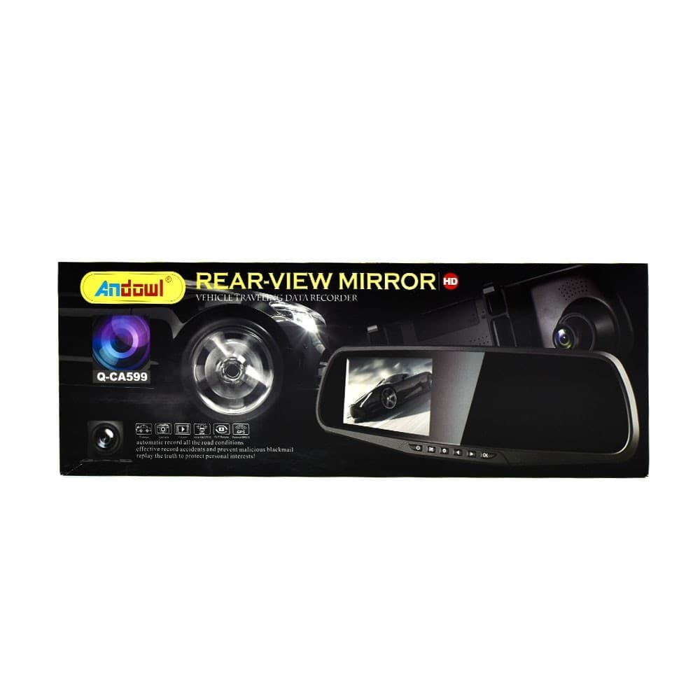 MONITOR PER SPECCHIETTI AUTO 4,5" Q-CA599 CON VIDEOCAMERA ANTERIORE POSTERIORE HD - 9