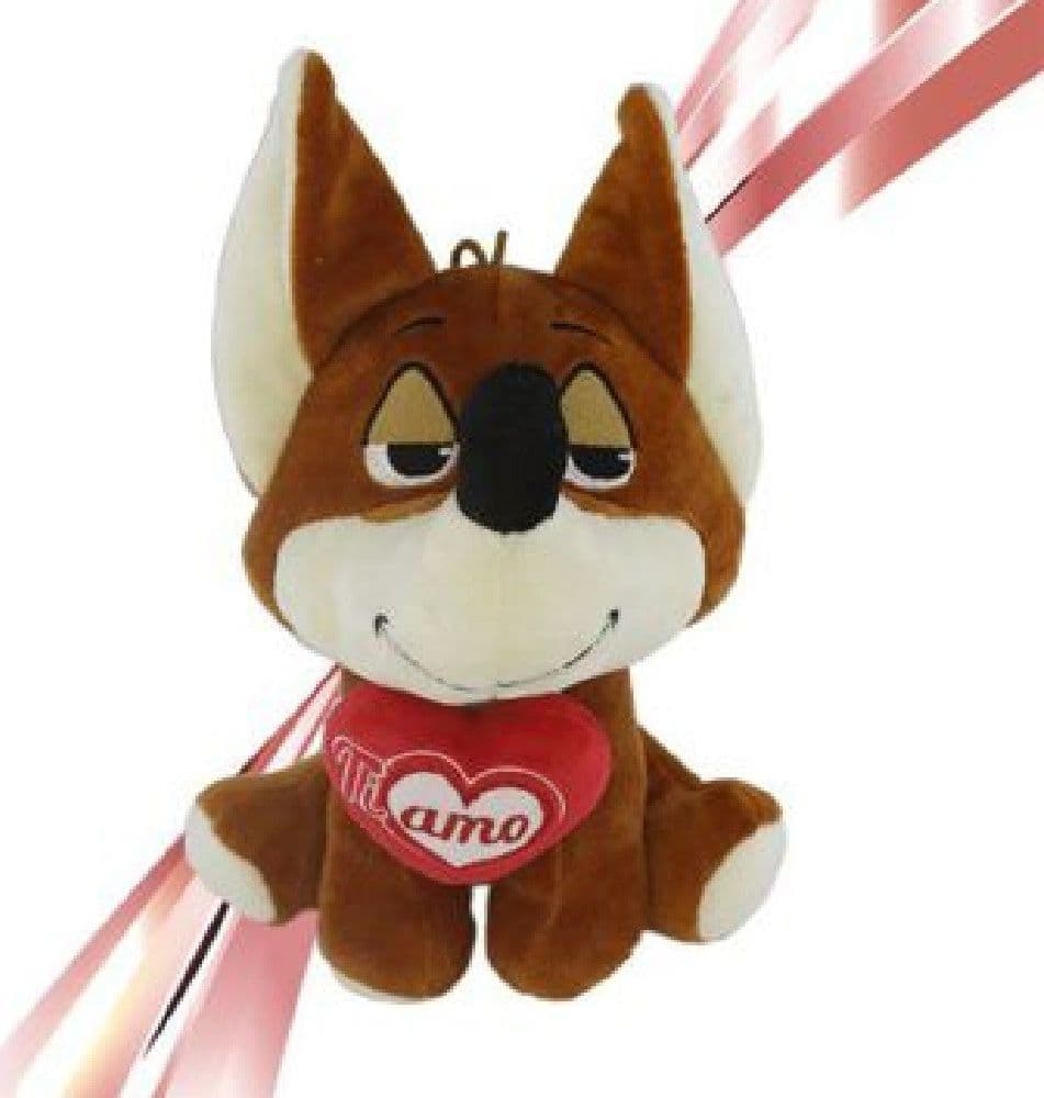 VOLPE 30 CM PELUCHE CON CUORE TI AMO IDEA REGALO SAN VALENTINO COLORI ASS. 92454 - 4