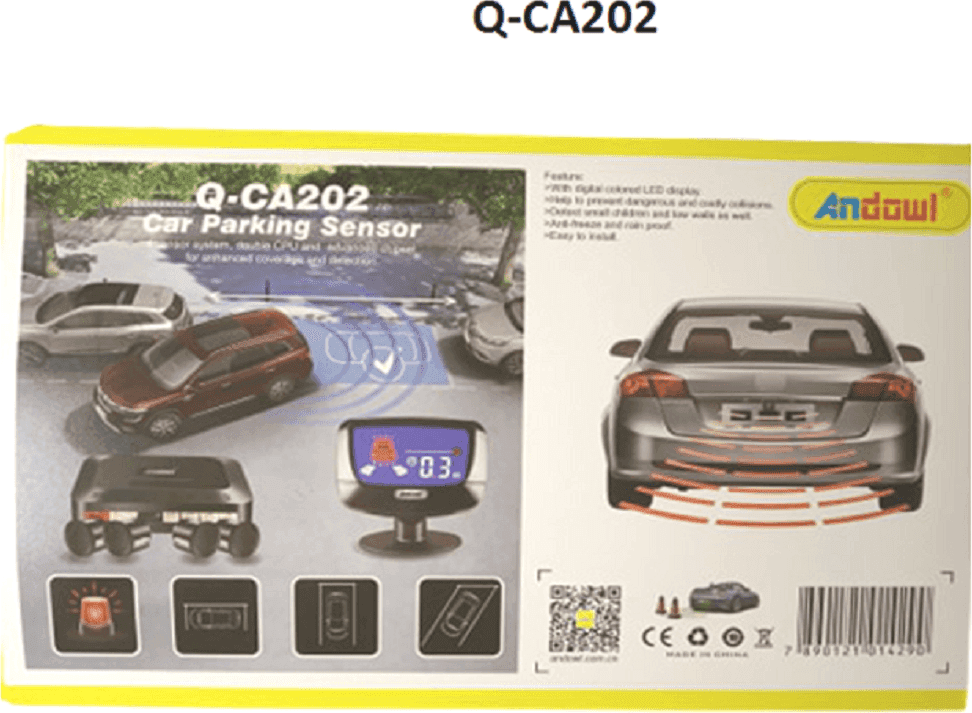 SENSORE DI PARCHEGGIO AUTO SISTEMA A 4 SENSORI DISPLAY LED AD ULTRASUONI Q-CA202 - 8