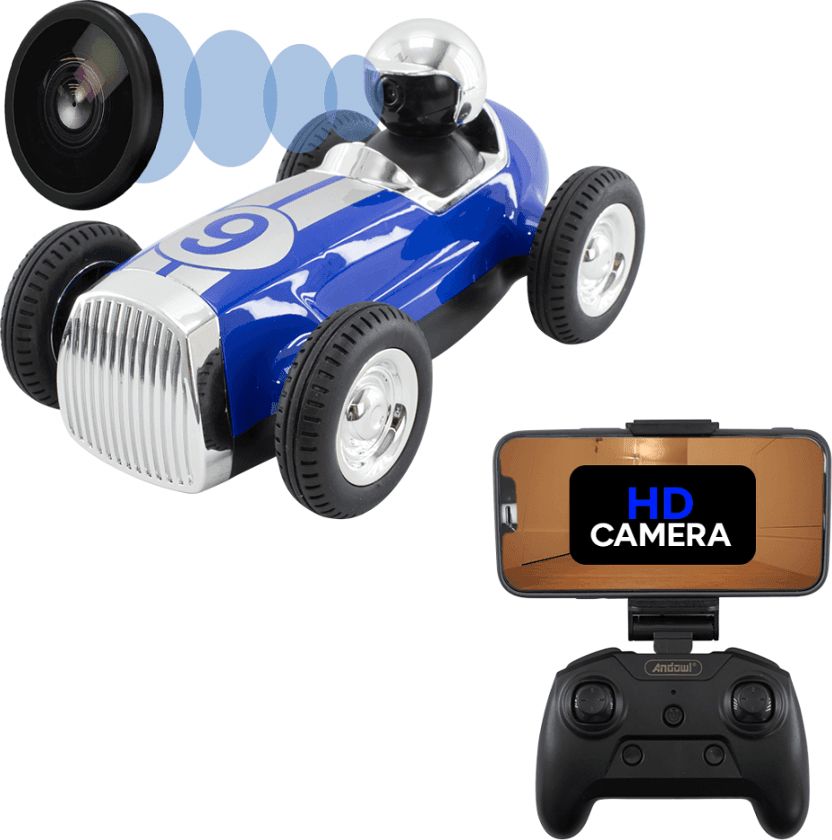 MACCHINA AUTO RETRÒ RADIOCOMANDATA F9 CAM WIFI SPEAKER BLUETOOTH APP SMARTPHONE - 3