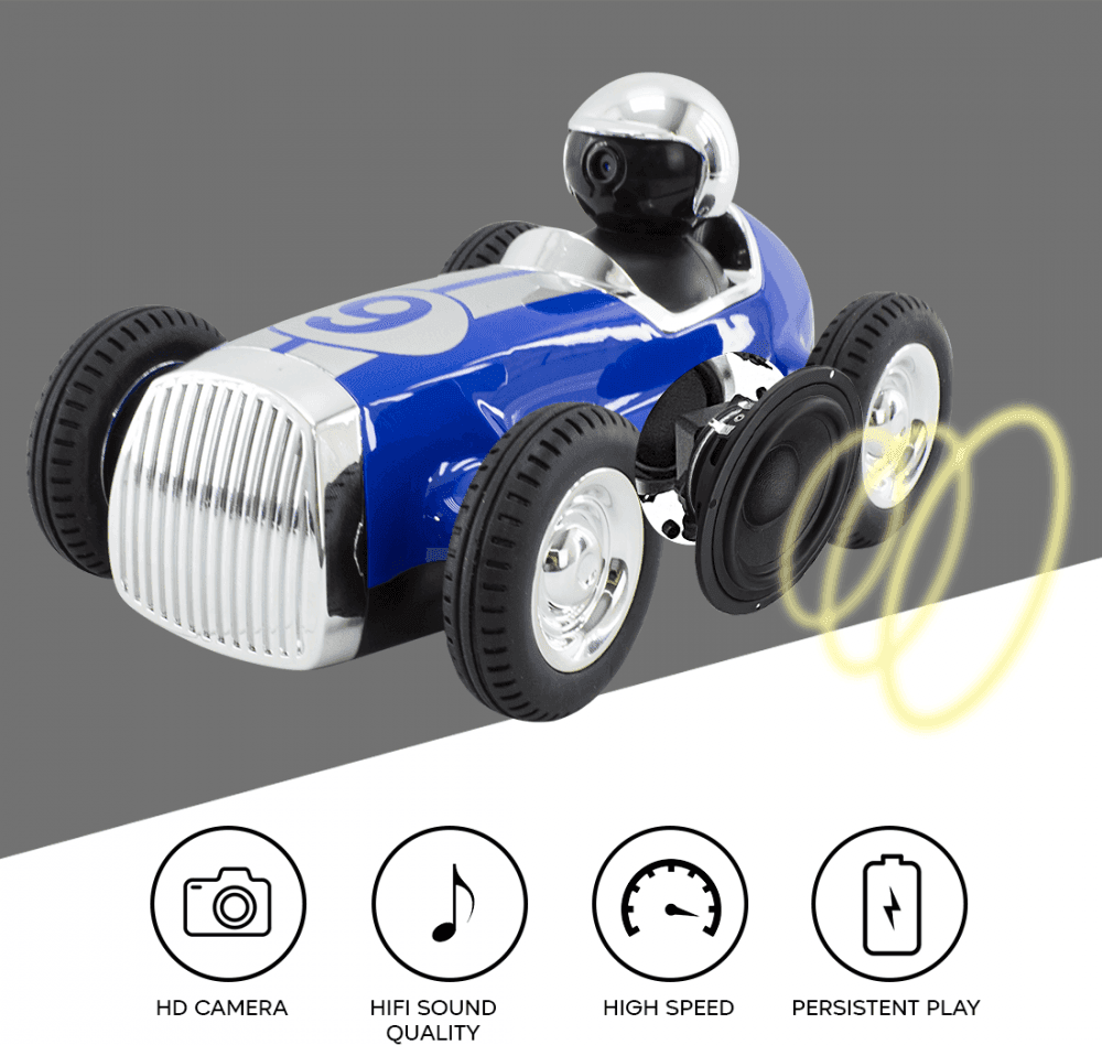 MACCHINA AUTO RETRÒ RADIOCOMANDATA F9 CAM WIFI SPEAKER BLUETOOTH APP SMARTPHONE - 6