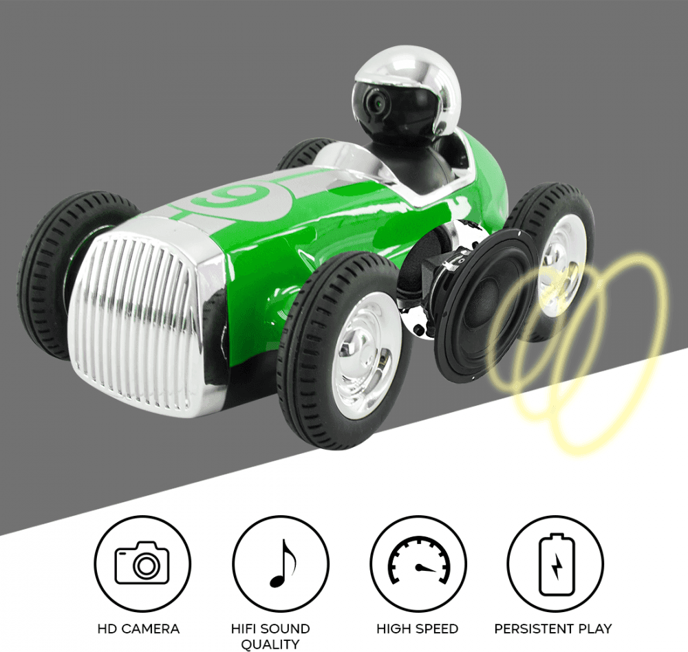 MACCHINA AUTO RETRÒ RADIOCOMANDATA F9 CAM WIFI SPEAKER BLUETOOTH APP SMARTPHONE - 12