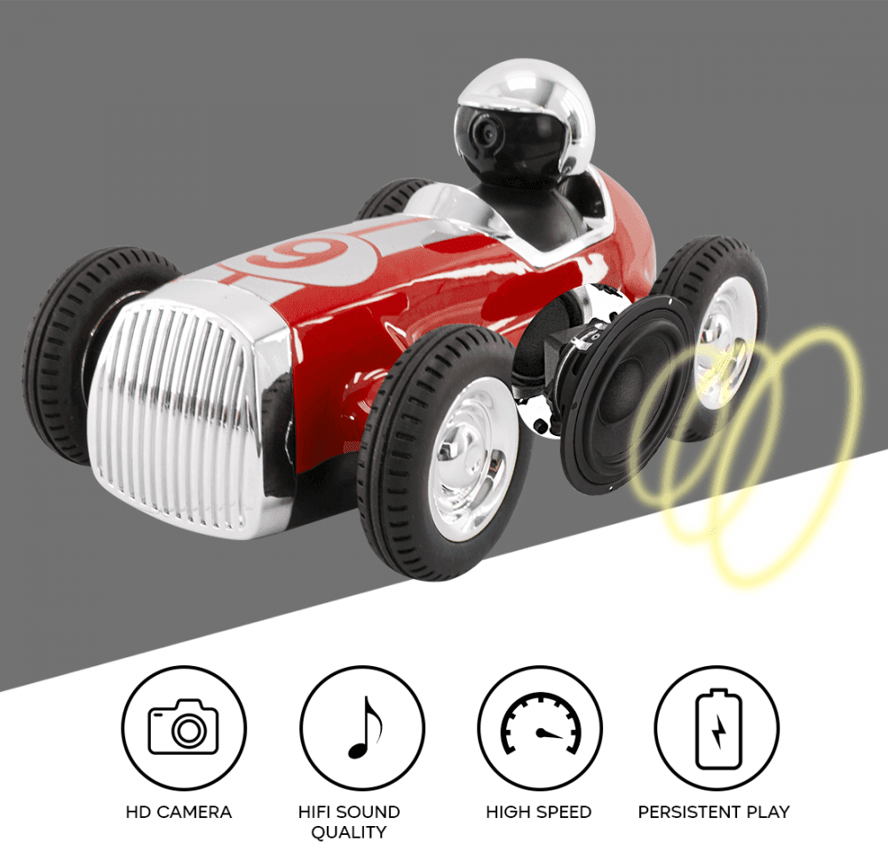 MACCHINA AUTO RETRÒ RADIOCOMANDATA F9 CAM WIFI SPEAKER BLUETOOTH APP SMARTPHONE - 16