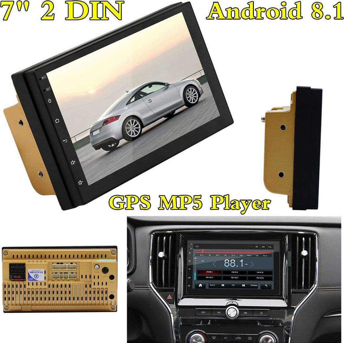 AUTORADIO STEREO 2 DIN 7" TOUCH SCREEN BLUETOOTH AUX USB SD LETTORE MP5 Q-CA005 - 2