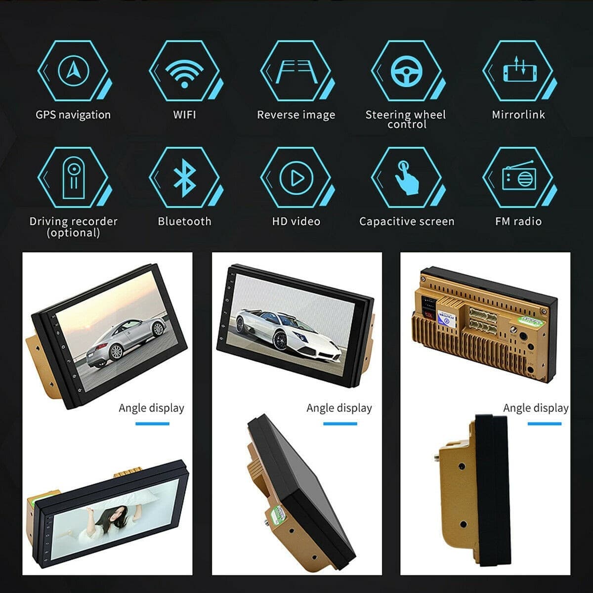 AUTORADIO STEREO 2 DIN 7" TOUCH SCREEN BLUETOOTH AUX USB SD LETTORE MP5 Q-CA005 - 11