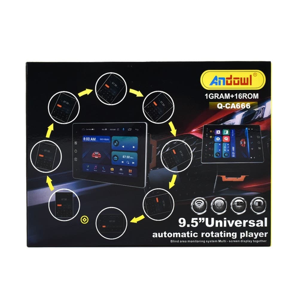 AUTORADIO ANDROID LETTORE MULTIMEDIALE 2DIN 9.5" GIREVOLE 1GB RAM 16 ROM Q-CA666 - 8