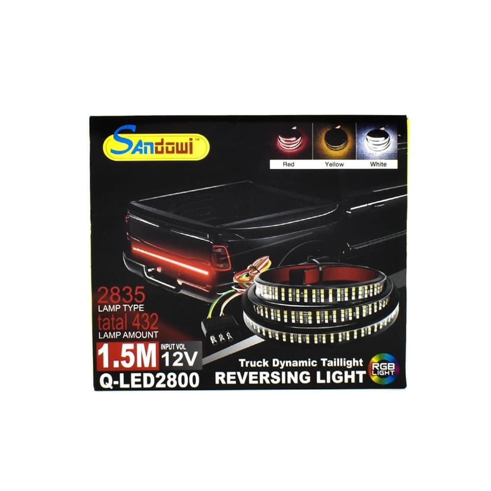 STRISCIA LED AUTOADESIVA ILLUMINAZIONE ROSSA GIALLA BIANCA 1.5MT AUTO Q-LED2800 - 4