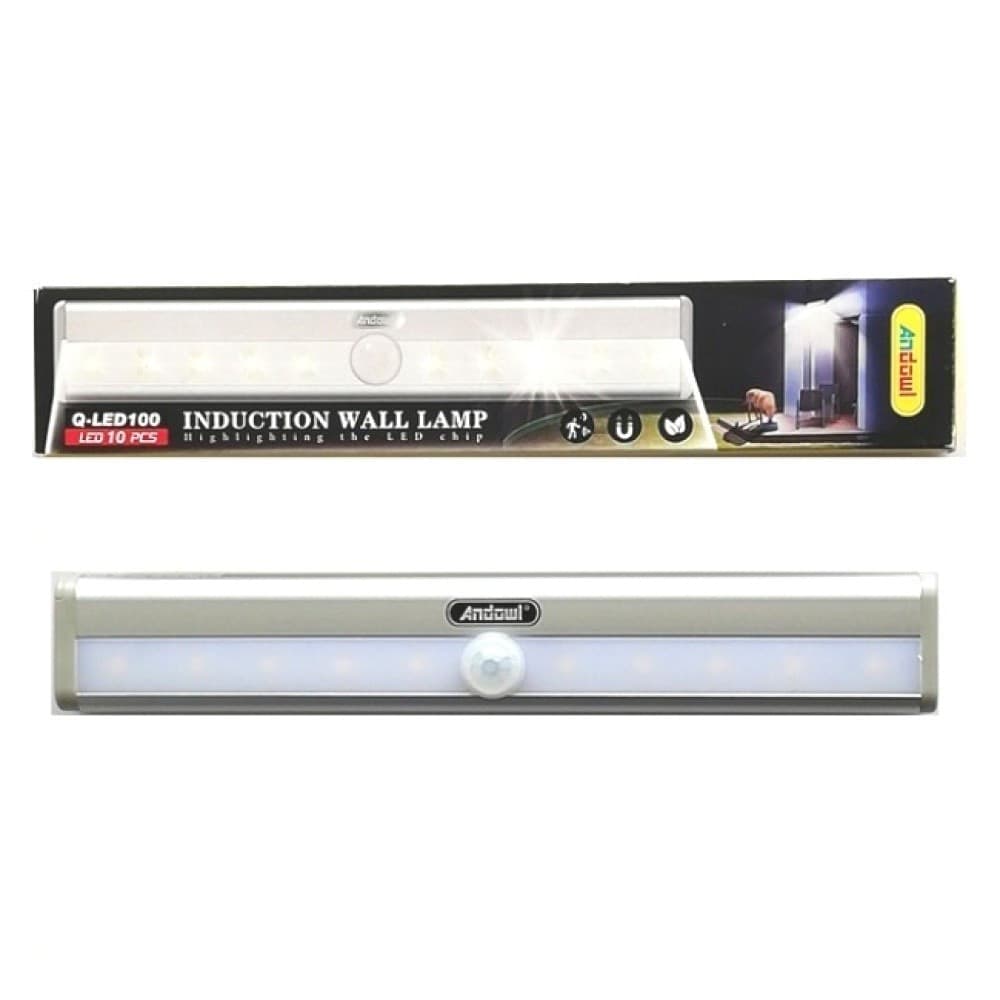 LAMPADA DA PARETE A INDUZIONE 10LED CON SENSORE DI MOVIMENTO PER ARMADI Q-LED100 - 2