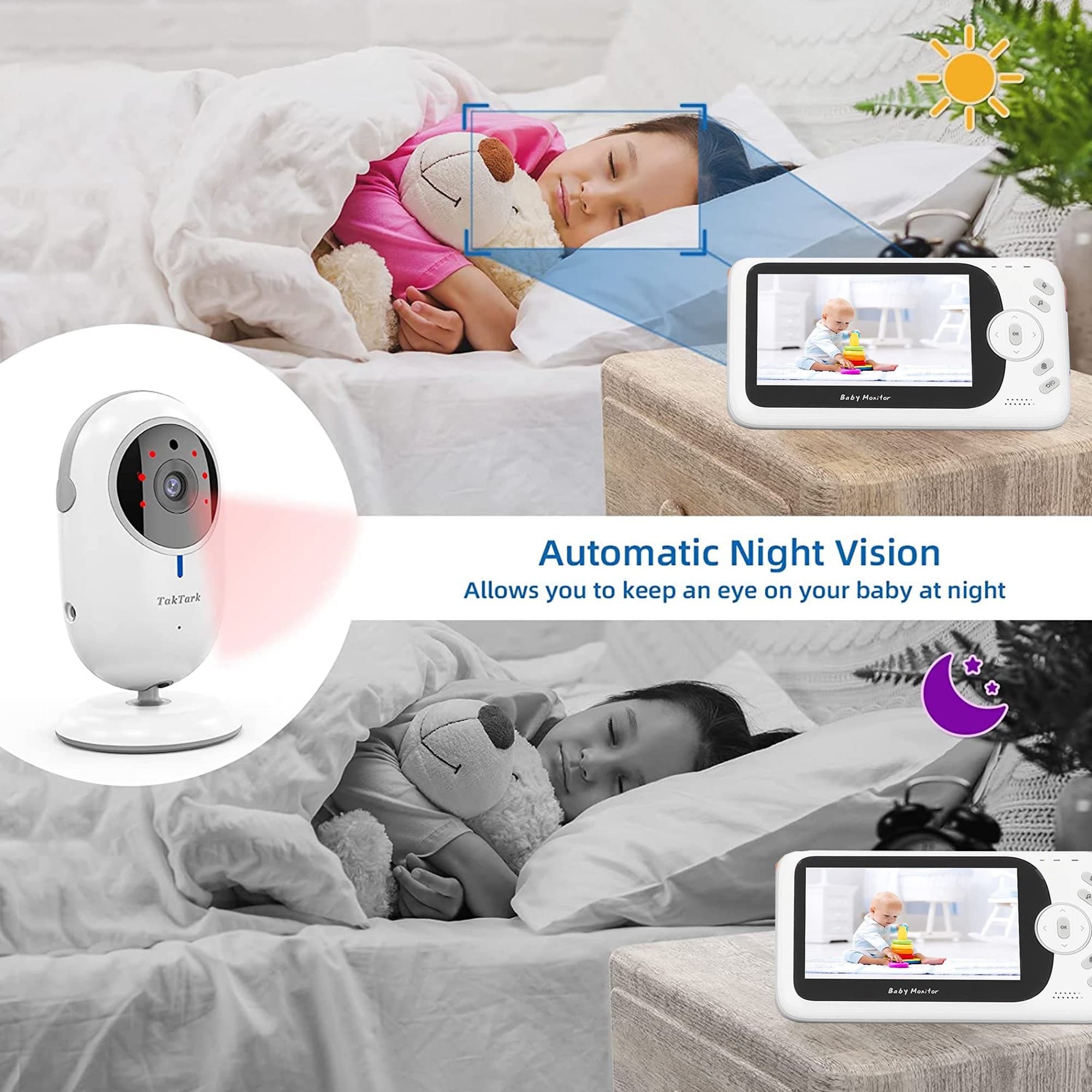 BABY MONITOR VIDEO DIGITALE WIRELESS Q-SX905 MONITOR LCD DA 4.3" BIDIREZIONALE - 3
