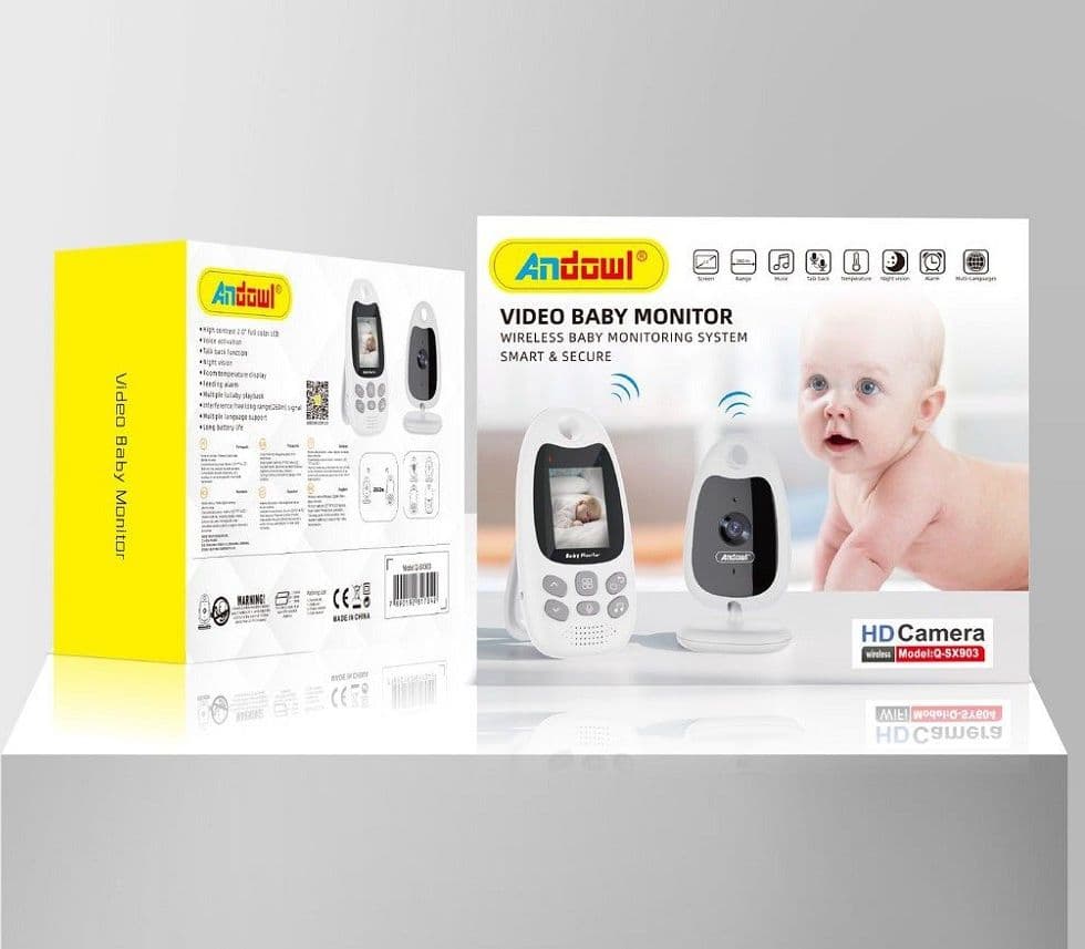 BABY MONITOR WIRELESS 2" HD MONITORAGGIO BAMBINO A 2 VIE BIDIREZIONALE Q-SX903 - 5