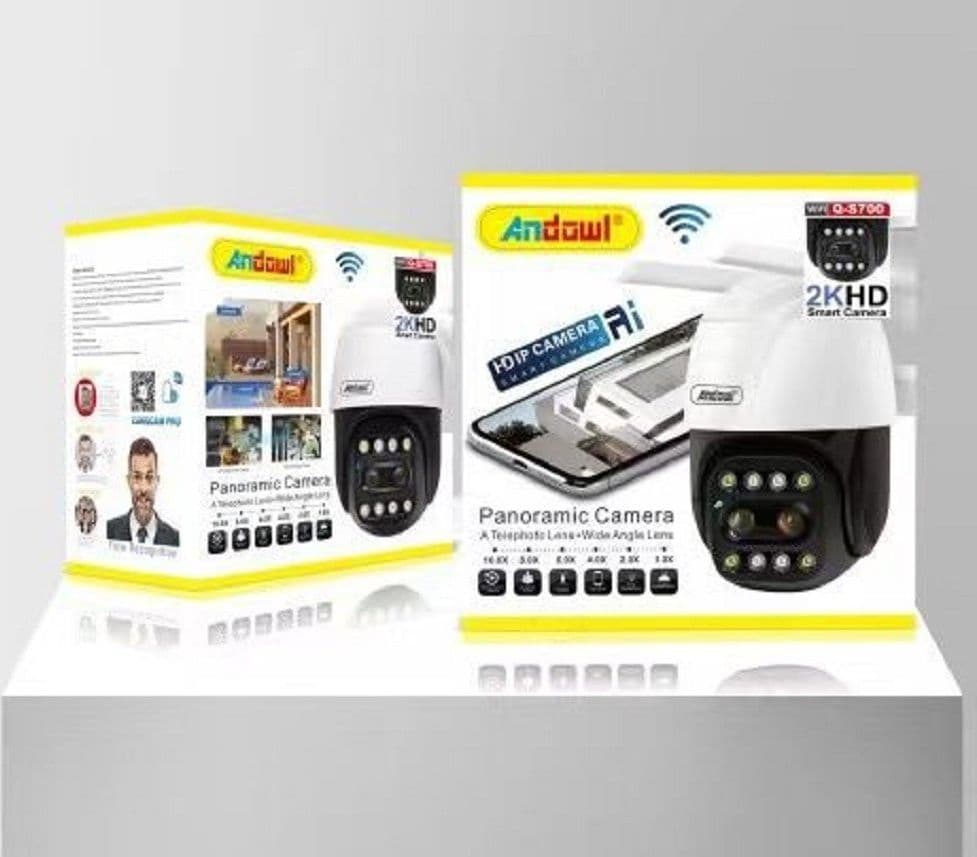 TELECAMERA PANORAMICA DI SICUREZZA IP 2KHD WIFI AI DOME 360° IMPERMEABILE Q-S700 - 7