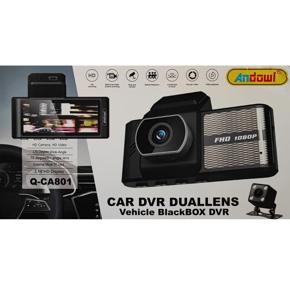 TELECAMERA DASH CAM AUTO HD DVR CAR VIDEO CAMERA HD Q-CA801 DOPPIA LENTE BLACKBOX - 2
