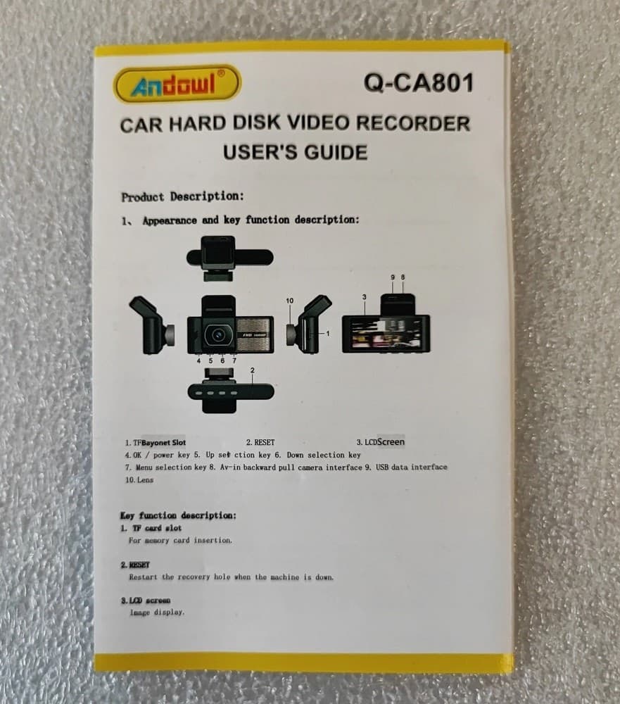 TELECAMERA DASH CAM AUTO HD DVR CAR VIDEO CAMERA HD Q-CA801 DOPPIA LENTE BLACKBOX - 18