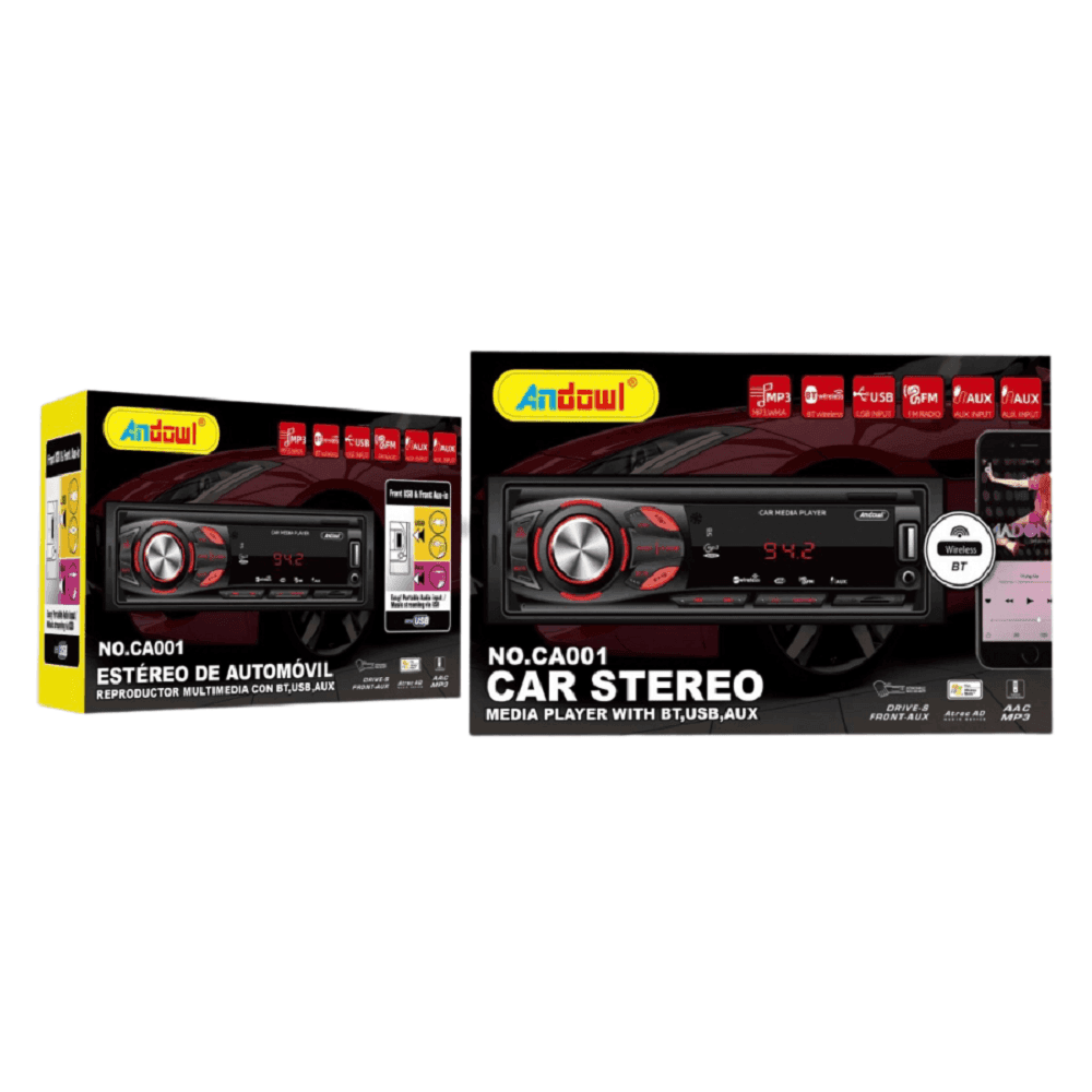 AUTORADIO STEREO SISTEMA AUDIO PER AUTO UNIVERSALE 1 DIN BLUETOOTH/AUX/USB CA001 - 7