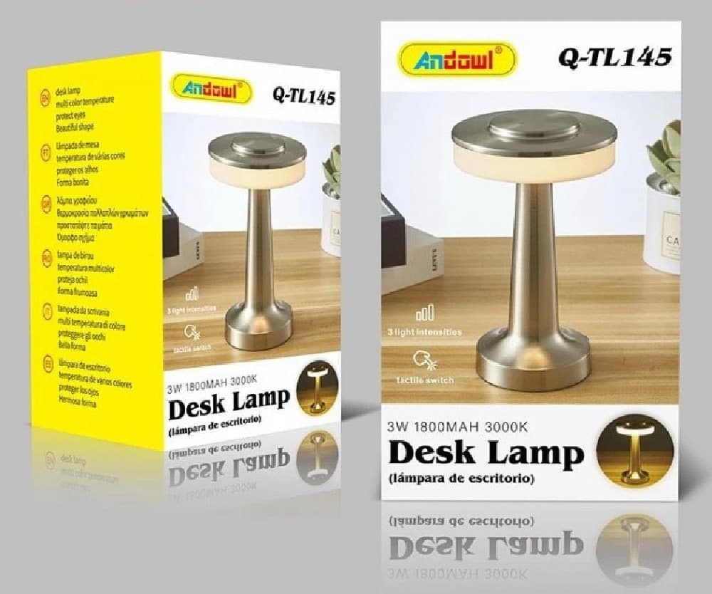 LAMPADA SCRIVANIA LED PORTATILE 3 SFUMATURE LUCE TOUCH USB RICARICABILE Q-TL145 - 14