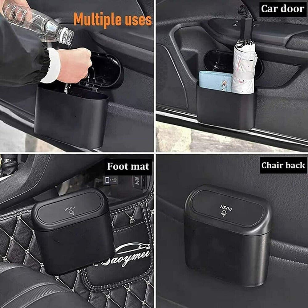 MINI PATTUMIERA CESTINO PORTAOGGETTI RIFIUTI PER AUTO CON CLIP SUPPORTO Q-L088 - 9