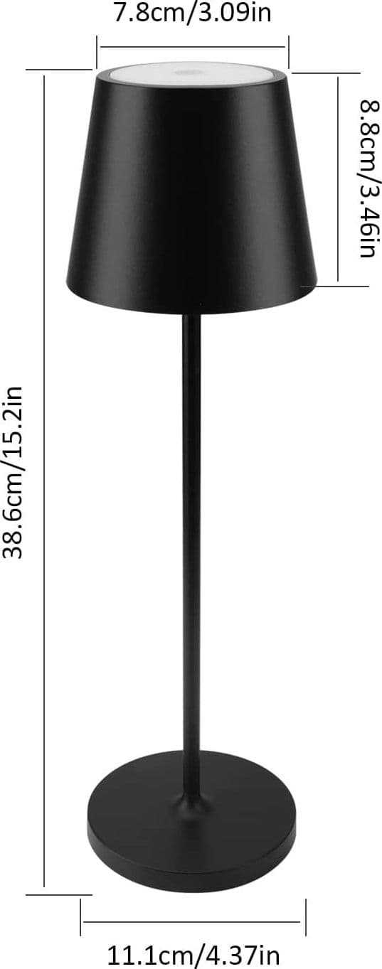 LAMPADA DA TAVOLO A LED CON BATTERIA RICARICABILE TOUCH DIMMERABILE 3 COLORI BAR - 11