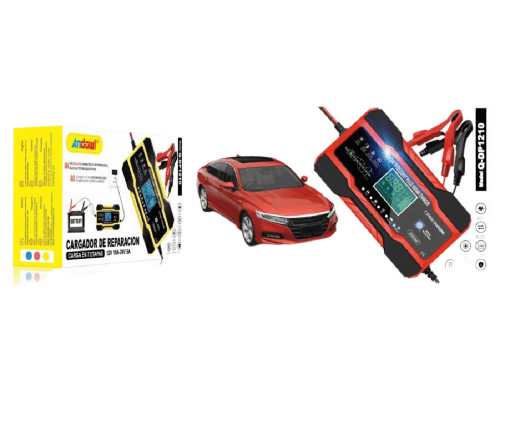 CARICABATTERIA AUTO 12V 10A/24V 5A RICARICA RAPIDA 7 STADI DISPLAY LCD Q-DP1210 - 3