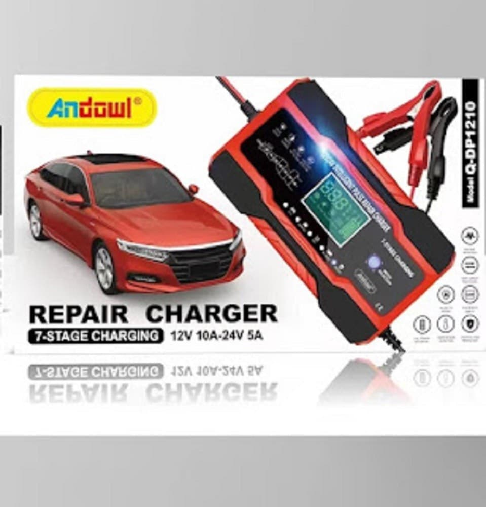 CARICABATTERIA AUTO 12V 10A/24V 5A RICARICA RAPIDA 7 STADI DISPLAY LCD Q-DP1210 - 4