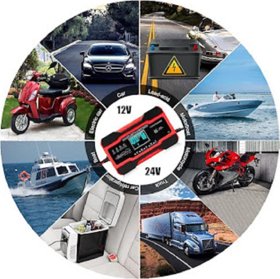 CARICABATTERIA AUTO 12V 10A/24V 5A RICARICA RAPIDA 7 STADI DISPLAY LCD Q-DP1210 - 6