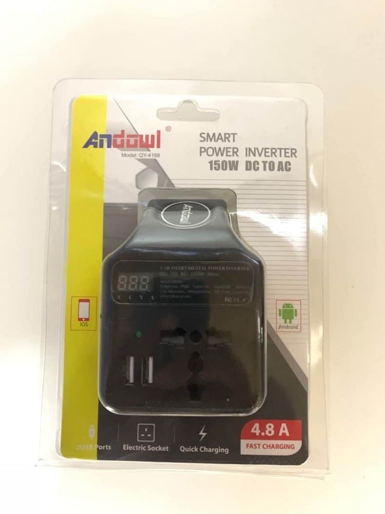 INVERTER DI POTENZA PER AUTO DA 150W CC A CA CARICATORE USB CONVERTITORE QY-4168 - 12