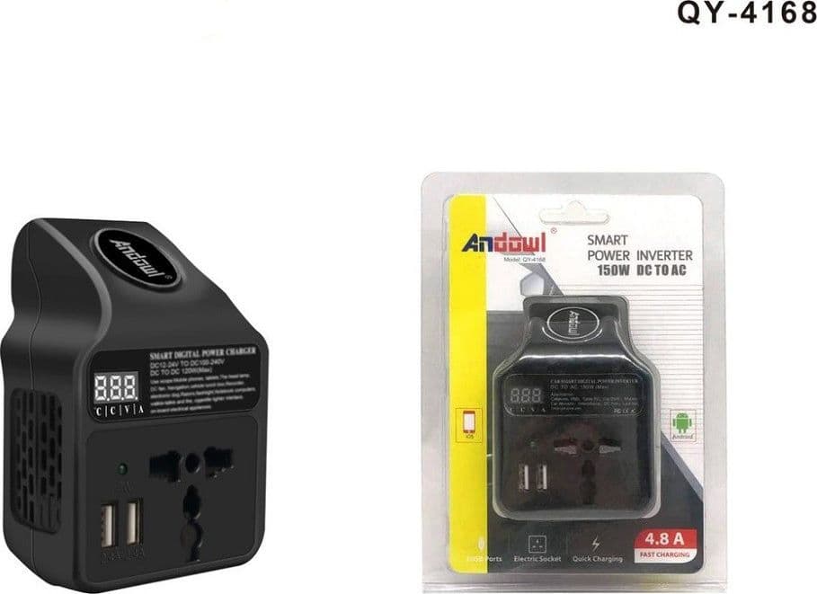 INVERTER DI POTENZA PER AUTO DA 150W CC A CA CARICATORE USB CONVERTITORE QY-4168 - 13