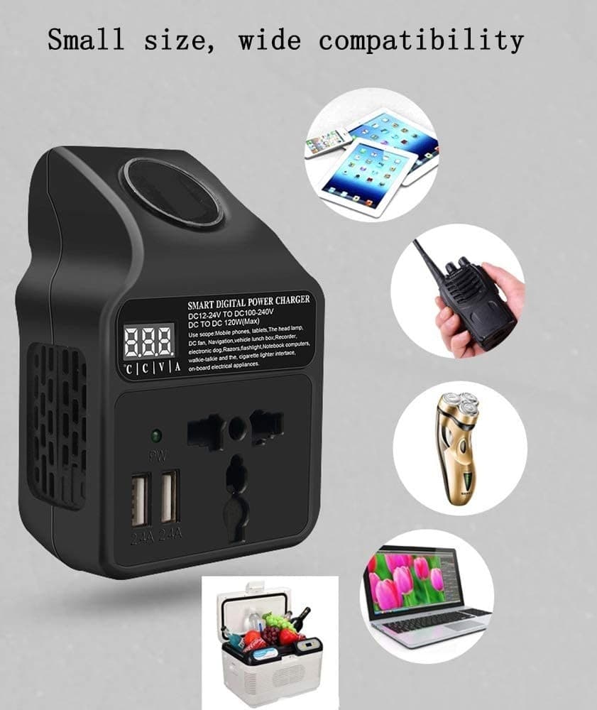INVERTER DI POTENZA PER AUTO DA 150W CC A CA CARICATORE USB CONVERTITORE QY-4168 - 3