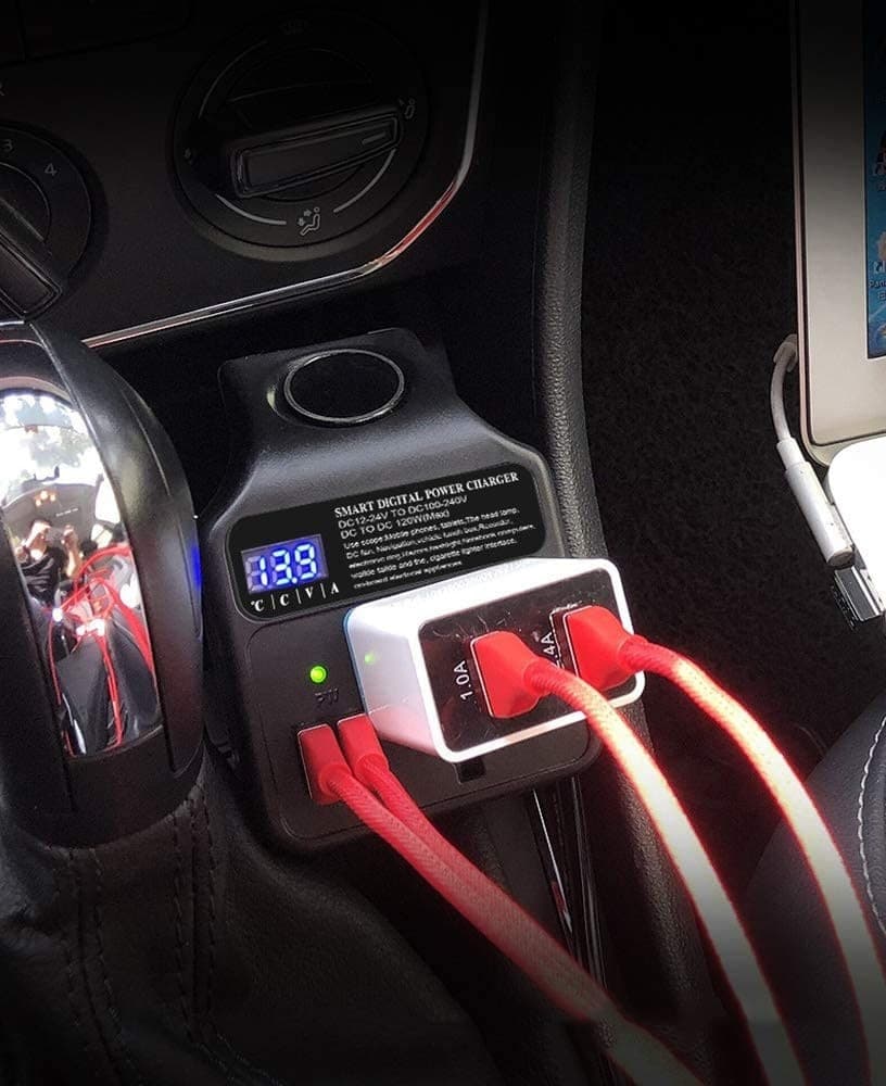 INVERTER DI POTENZA PER AUTO DA 150W CC A CA CARICATORE USB CONVERTITORE QY-4168 - 7