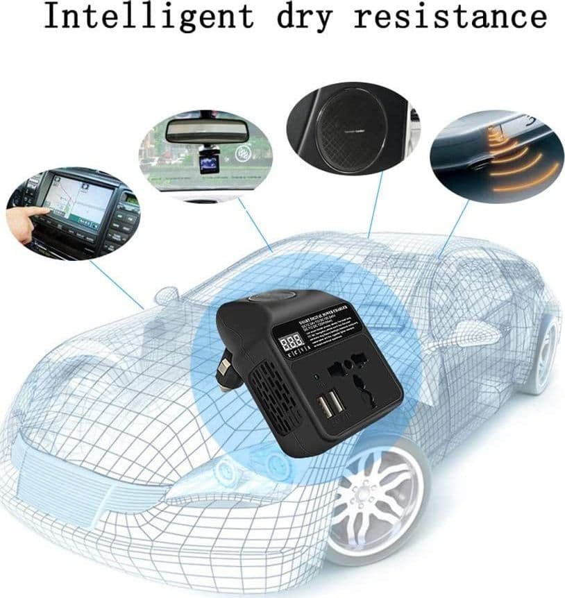 INVERTER DI POTENZA PER AUTO DA 150W CC A CA CARICATORE USB CONVERTITORE QY-4168 - 8