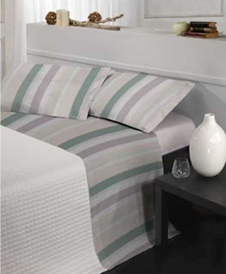 Cavalieri Completo Lenzuola Matrimoniale Fantasia Righe Verticali Piazza PITTI Cotone Linea GIUSY 8505 – 1 – letto