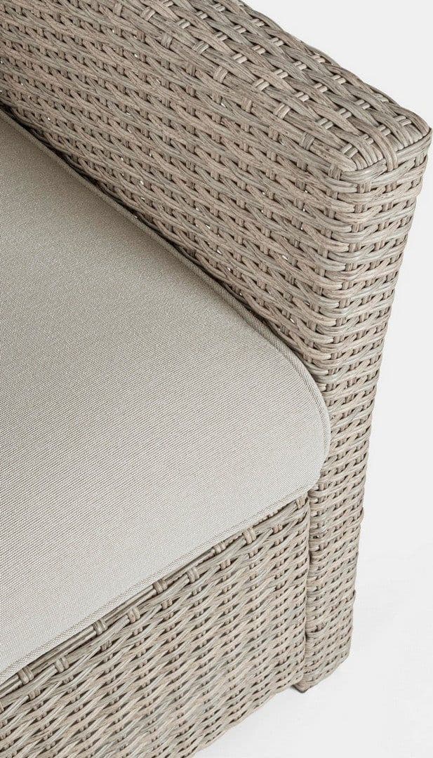 Salotto "Ariel" con poltrone, divanetto, pouf e tavolino, struttura in alluminio, per esterno Giardino e giardinaggio/Arredamento da giardino e accessori/Set di mobili Decor Space - Altamura, Commerciovirtuoso.it