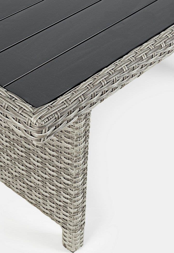 Salotto "Ariel" con poltrone, divanetto, pouf e tavolino, struttura in alluminio, per esterno - 21