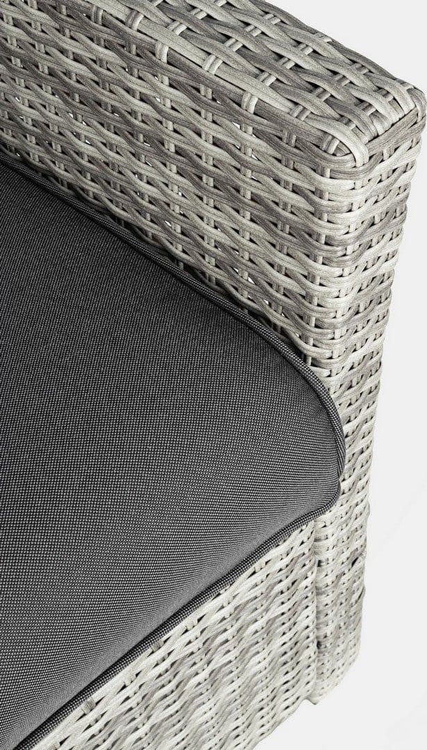 Salotto "Ariel" con poltrone, divanetto, pouf e tavolino, struttura in alluminio, per esterno - 23