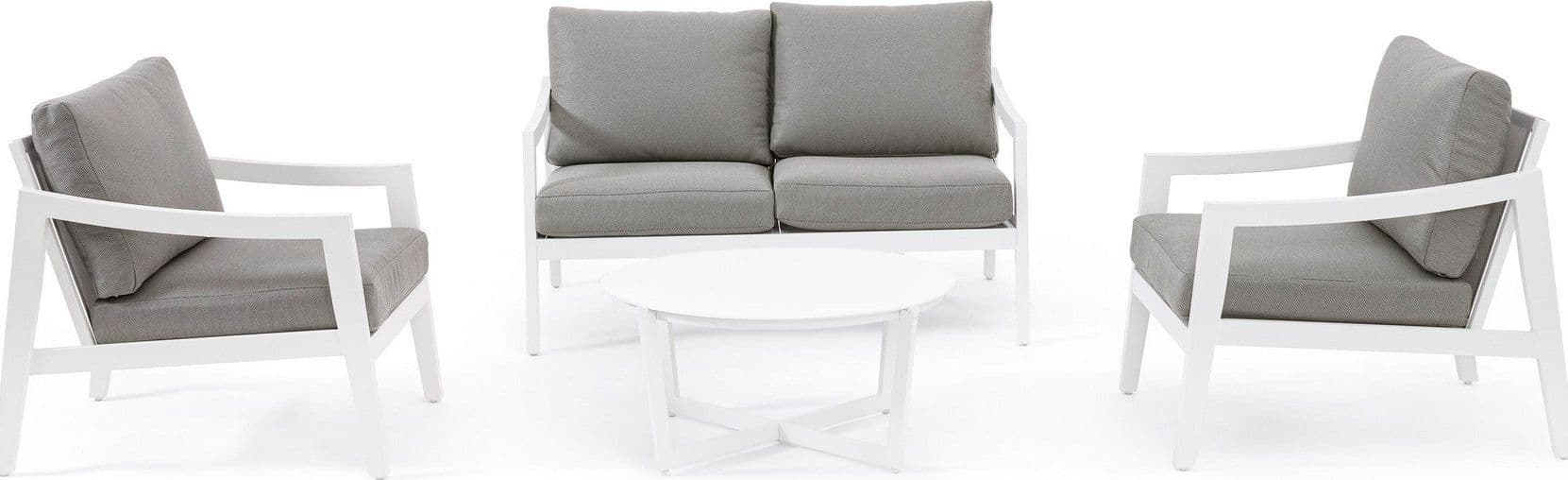 Salottino "Sirenus" con struttura in alluminio, seduta e schienale in textilene, per esterno Giardino e giardinaggio/Arredamento da giardino e accessori/Set di mobili Decor Space - Altamura, Commerciovirtuoso.it