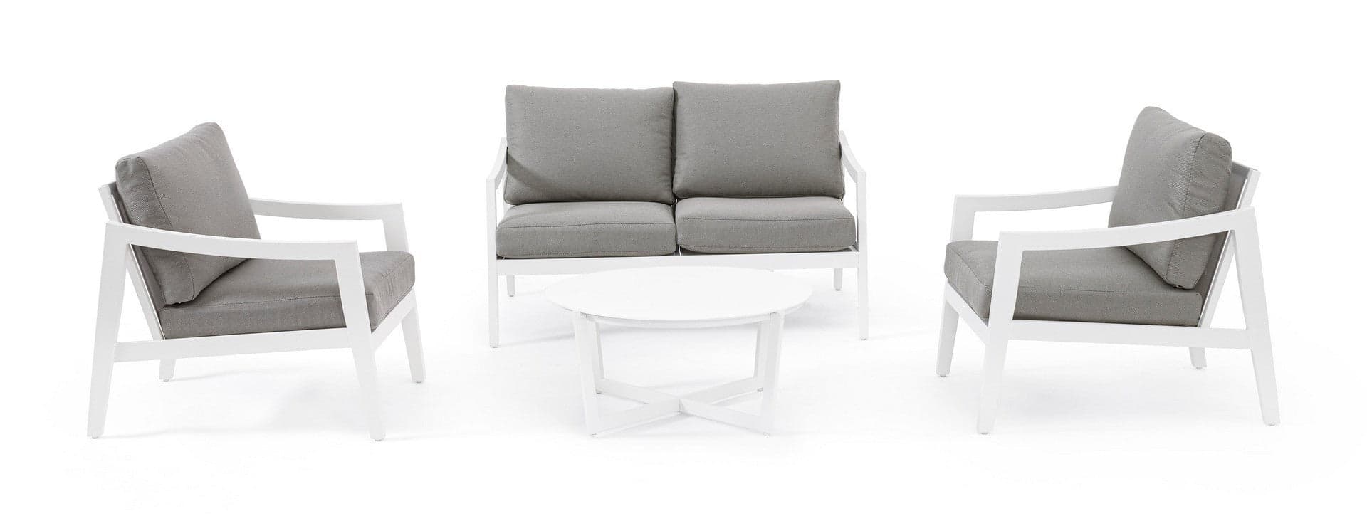 Salottino "Sirenus" con struttura in alluminio, seduta e schienale in textilene, per esterno Giardino e giardinaggio/Arredamento da giardino e accessori/Set di mobili Decor Space - Altamura, Commerciovirtuoso.it