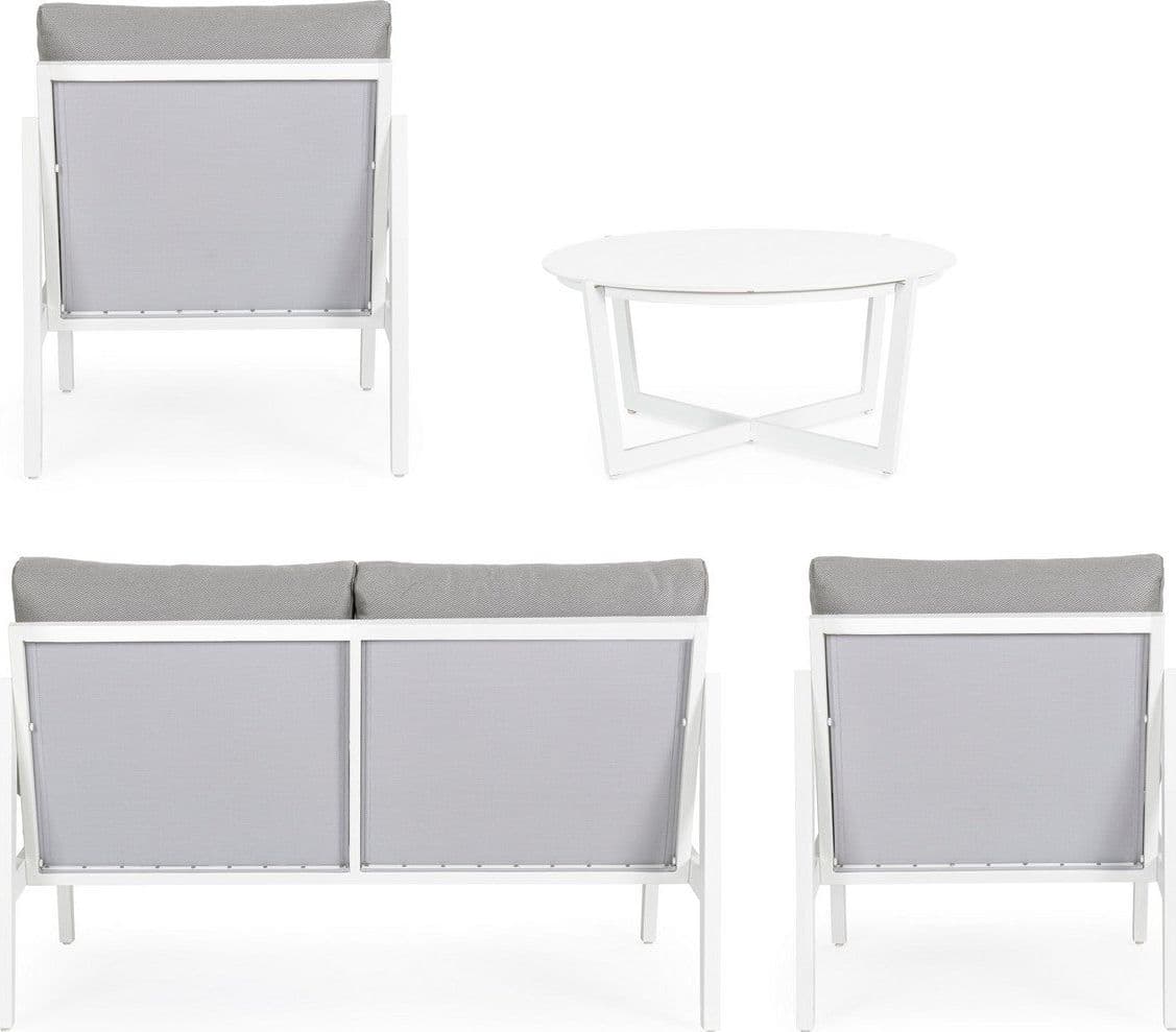 Salottino "Sirenus" con struttura in alluminio, seduta e schienale in textilene, per esterno Giardino e giardinaggio/Arredamento da giardino e accessori/Set di mobili Decor Space - Altamura, Commerciovirtuoso.it