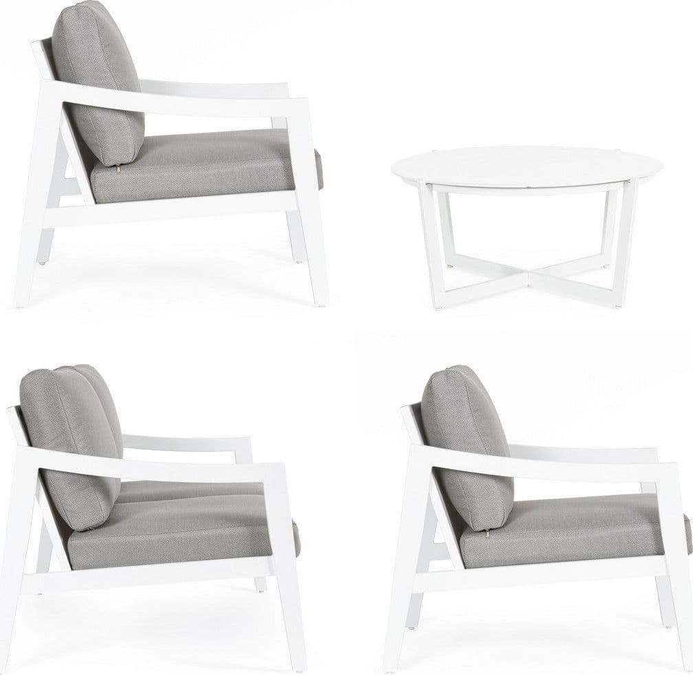 Salottino "Sirenus" con struttura in alluminio, seduta e schienale in textilene, per esterno Giardino e giardinaggio/Arredamento da giardino e accessori/Set di mobili Decor Space - Altamura, Commerciovirtuoso.it