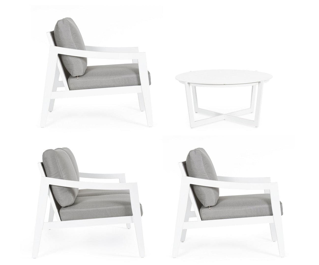 Salottino "Sirenus" con struttura in alluminio, seduta e schienale in textilene, per esterno Giardino e giardinaggio/Arredamento da giardino e accessori/Set di mobili Decor Space - Altamura, Commerciovirtuoso.it