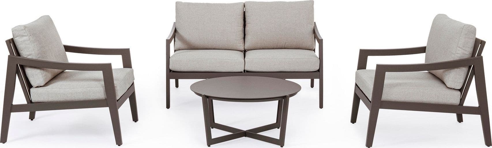 Salottino "Sirenus" con struttura in alluminio, seduta e schienale in textilene, per esterno Giardino e giardinaggio/Arredamento da giardino e accessori/Set di mobili Decor Space - Altamura, Commerciovirtuoso.it