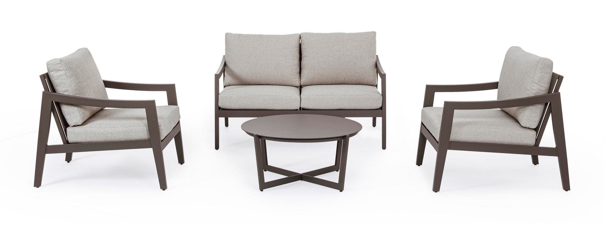 Salottino "Sirenus" con struttura in alluminio, seduta e schienale in textilene, per esterno Giardino e giardinaggio/Arredamento da giardino e accessori/Set di mobili Decor Space - Altamura, Commerciovirtuoso.it