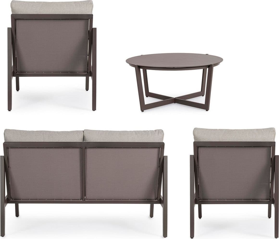 Salottino "Sirenus" con struttura in alluminio, seduta e schienale in textilene, per esterno Giardino e giardinaggio/Arredamento da giardino e accessori/Set di mobili Decor Space - Altamura, Commerciovirtuoso.it