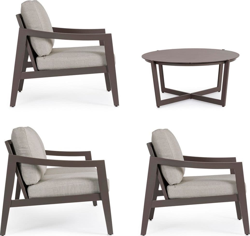 Salottino "Sirenus" con struttura in alluminio, seduta e schienale in textilene, per esterno Giardino e giardinaggio/Arredamento da giardino e accessori/Set di mobili Decor Space - Altamura, Commerciovirtuoso.it